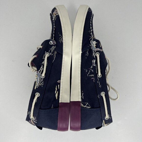 Timberland Classic 2 Eye Navy Newport Bay Womens Size 10 Canvas Boat Shoe - Picture 6 of 9